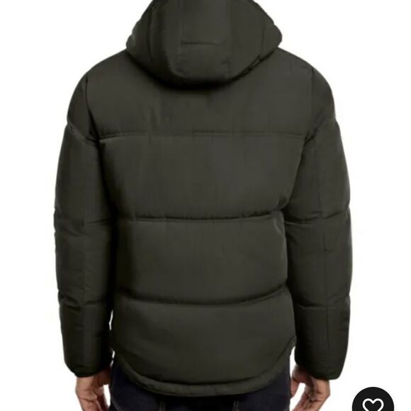 Men’s Lucky Brand Hooded Puffer Coat (Olive Green) - Picture 4 of 8